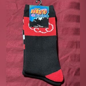 Ripple Junction Naruto Shippuden Black and Red Socks 2 pair